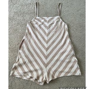 Urban Outfitters  Medium jumpsuits shorts striped linen/ cotton